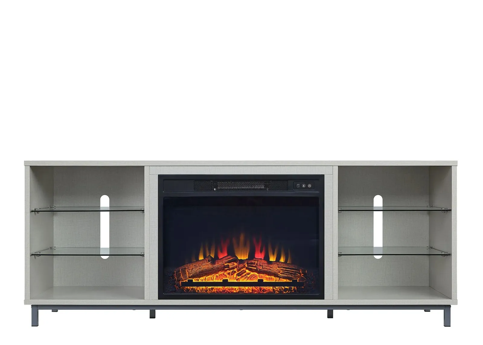 Brighton 60" TV Stand with Fireplace in Beige by Manhattan Comfort