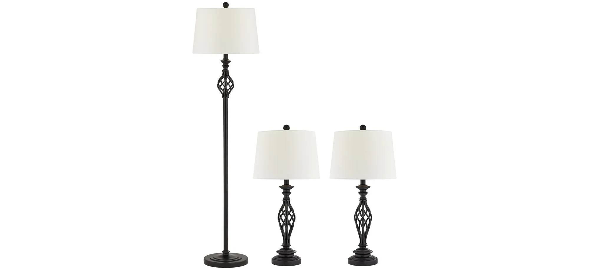 Alma Lamp Set of Three in Black by Pacific Coast
