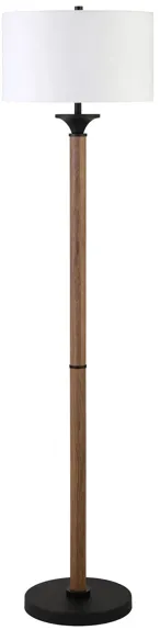 Anita Floor Lamp in Rustic Oak/Blackened Bronze by Hudson & Canal