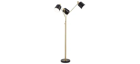 New York Studio Floor Lamp in Antique Brass Plated by Pacific Coast