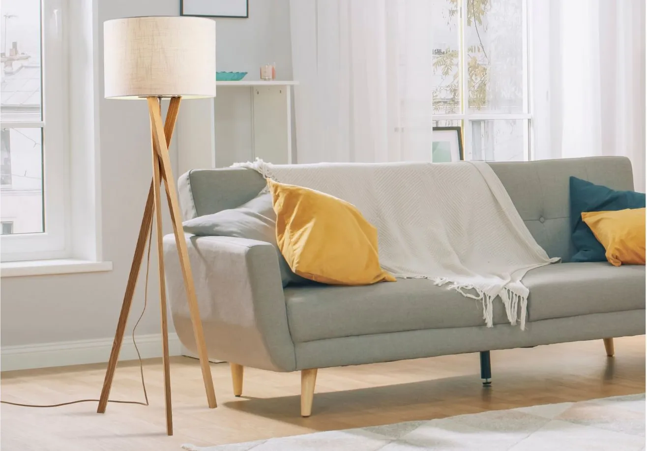 Brooklyn Floor Lamp in Natural Wood by Adesso Inc