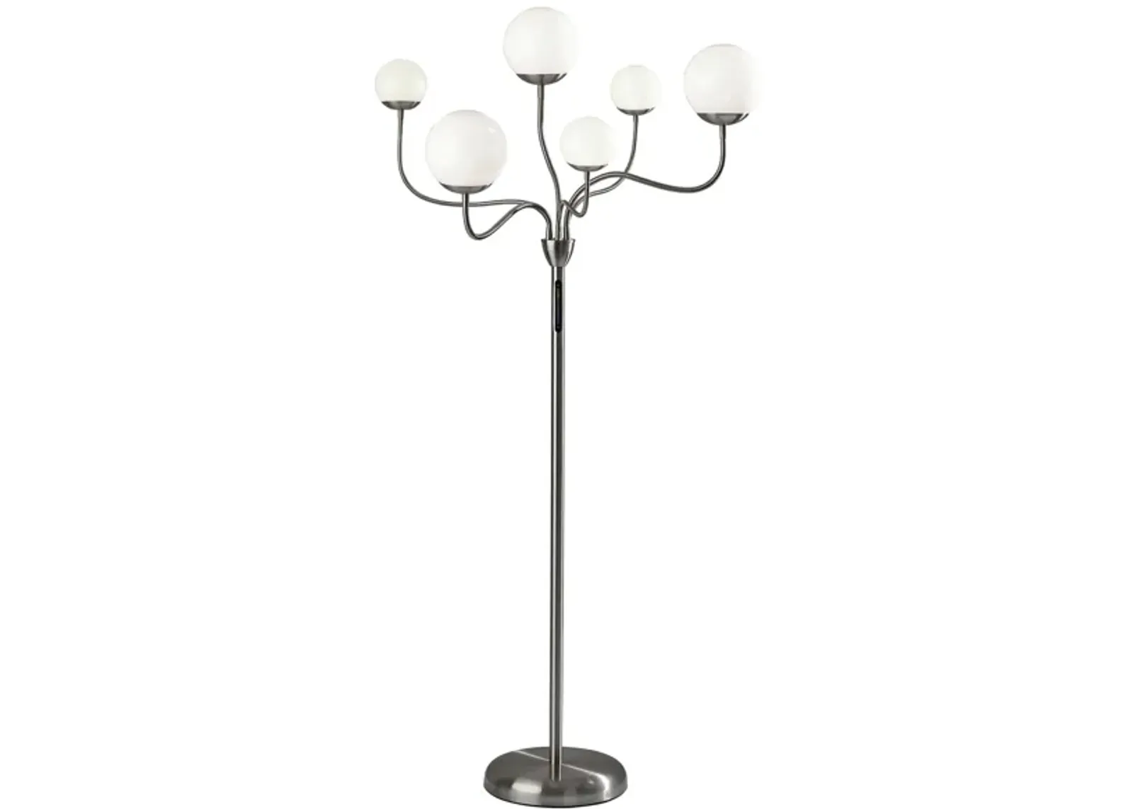 Phoebe LED Color Changing Floor Lamp in Brushed Steel by Adesso Inc