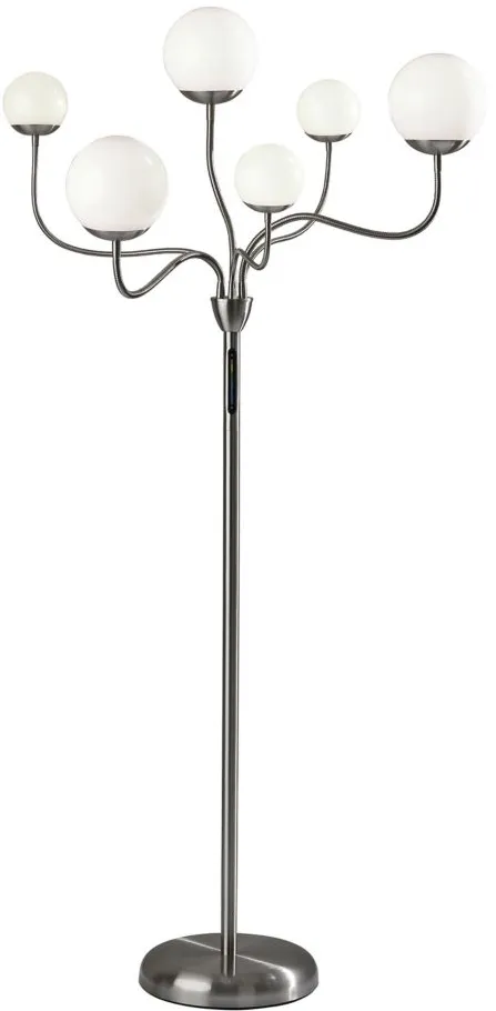 Phoebe LED Color Changing Floor Lamp in Brushed Steel by Adesso Inc