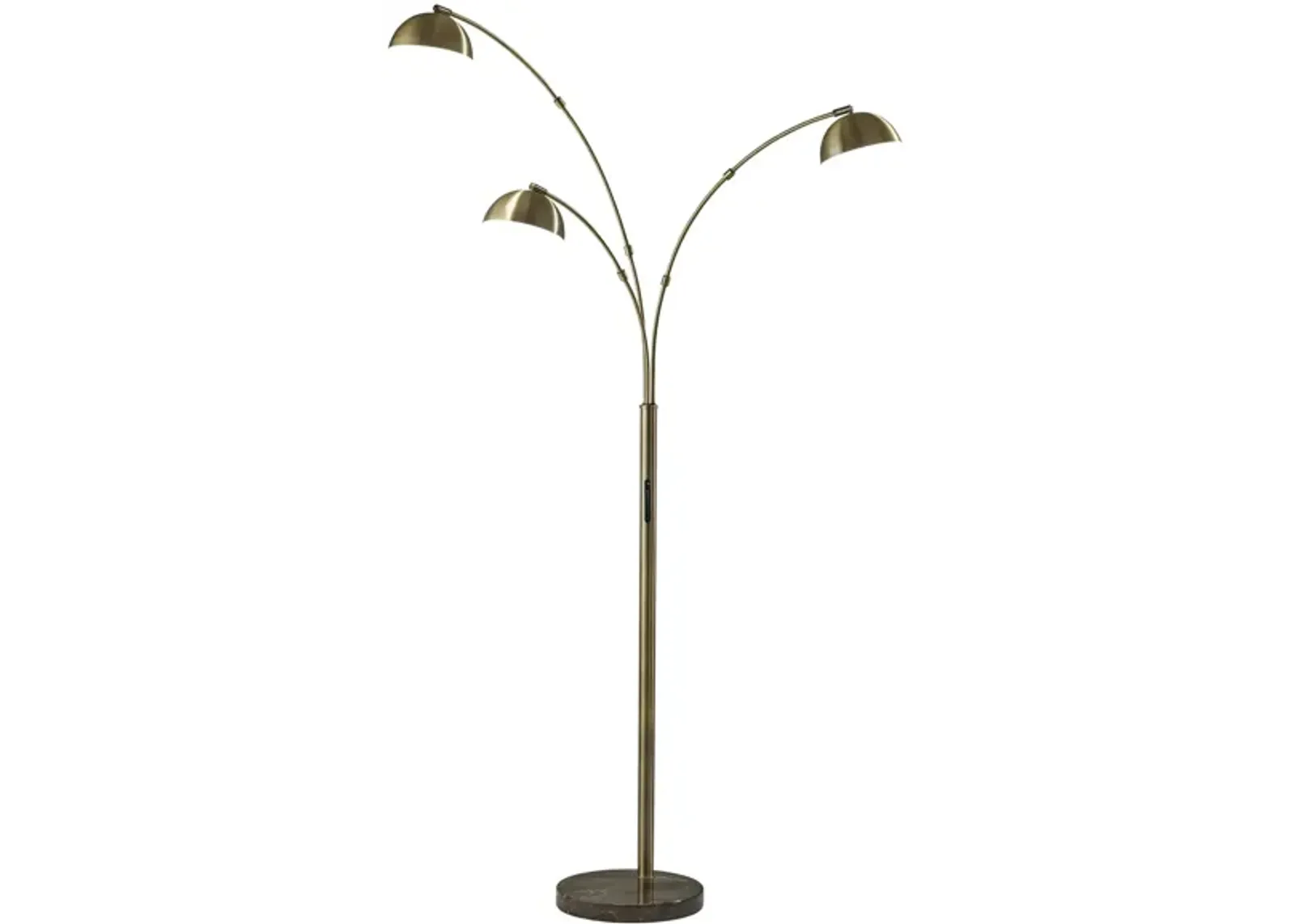 Bolton 3-Arm Arc Lamp in Antique Brass by Adesso Inc