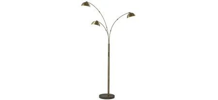 Bolton 3-Arm Arc Lamp in Antique Brass by Adesso Inc