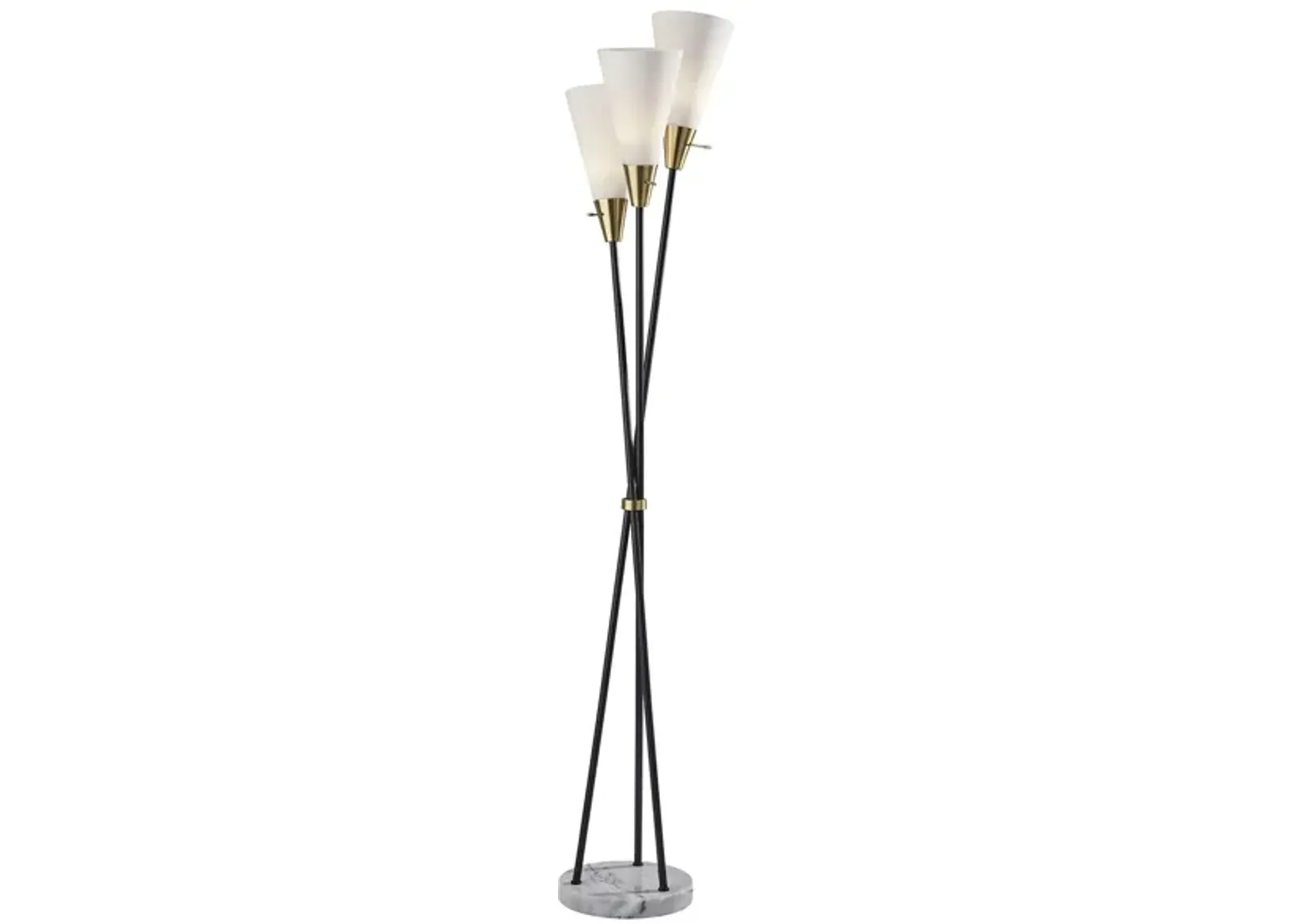 Dixon 3 Light Torchiere Lamp in Black w. Antique Brass accents by Adesso Inc