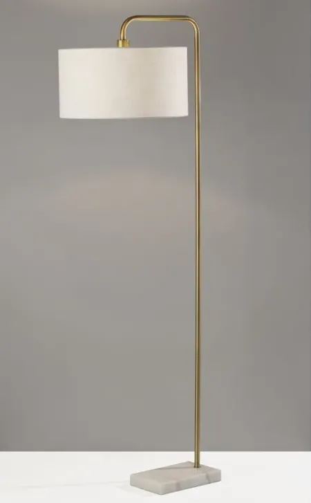 Justine Antiqued Floor Lamp in Antique Brass by Adesso Inc
