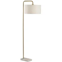 Justine Antiqued Floor Lamp in Antique Brass by Adesso Inc