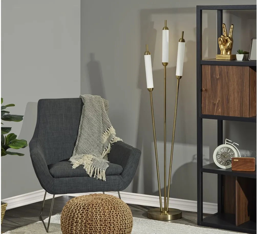 Pierce LED Floor Lamp in Antique Brass by Adesso Inc