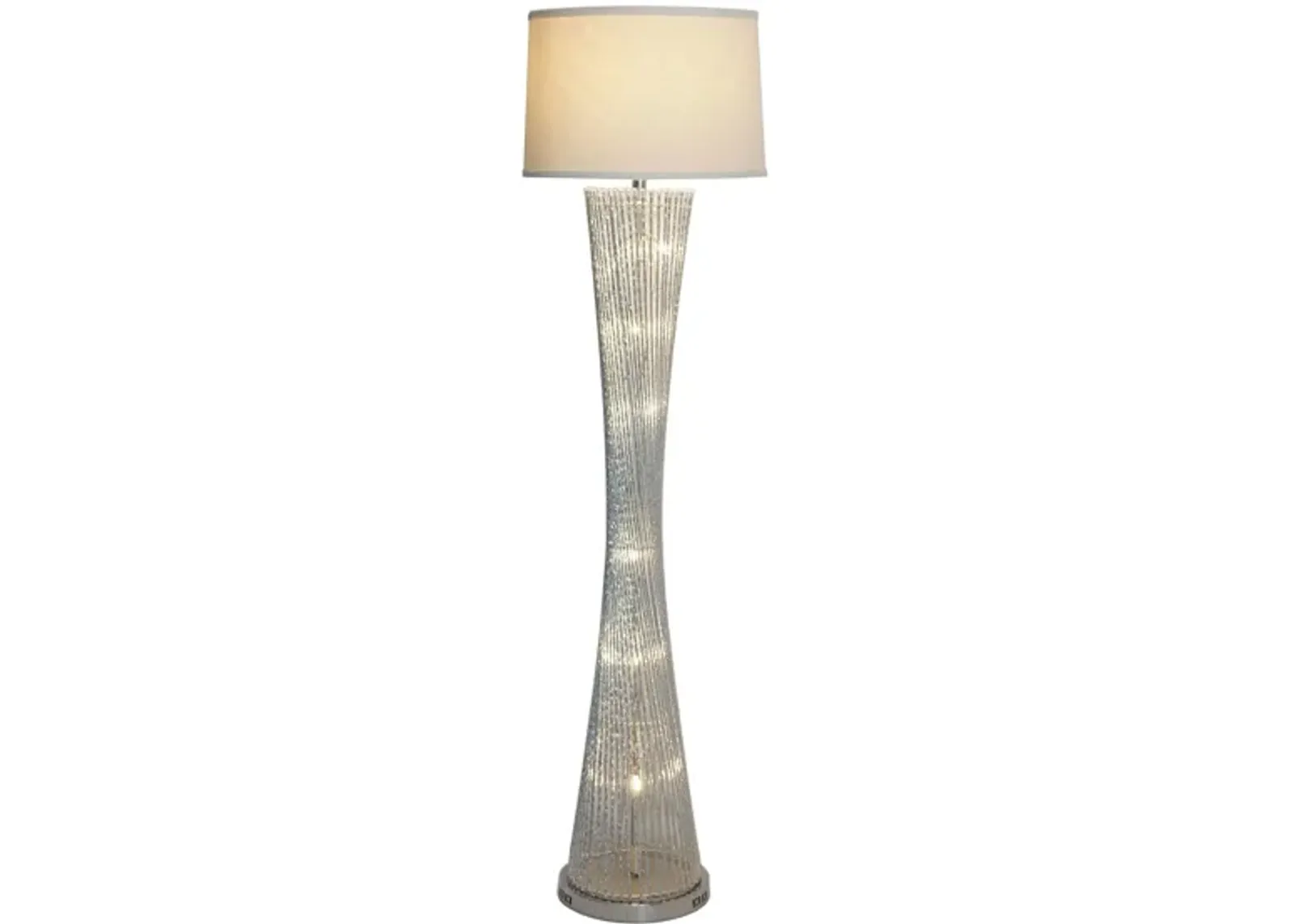 Chrome Spiral Base Floor Lamp in Chrome by Bellanest