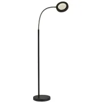 Holmes LED Magnifier Floor Lamp w/Smart Switch in Brushed Steel & Black by Adesso Inc