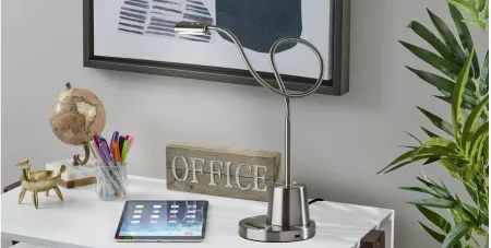 Eternity Desk Lamp in Brushed Steel by Adesso Inc