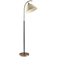 Jerome Floor Lamp in Black w. Antique Brass Accent by Adesso Inc