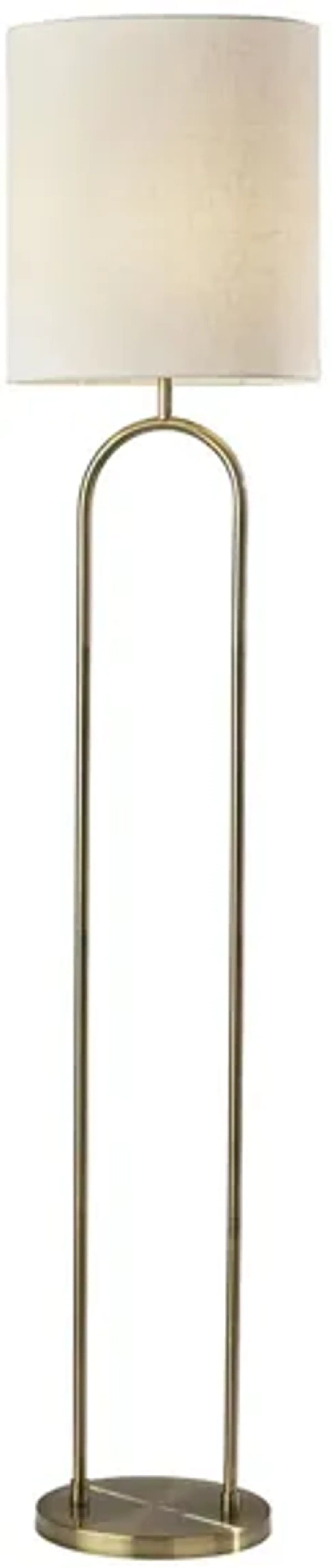 Joey Brass Floor Lamp in Antique Brass by Adesso Inc