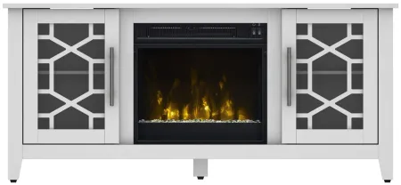 Winder TV Console with Electric Fireplace in Pure White by Twin-Star Intl.
