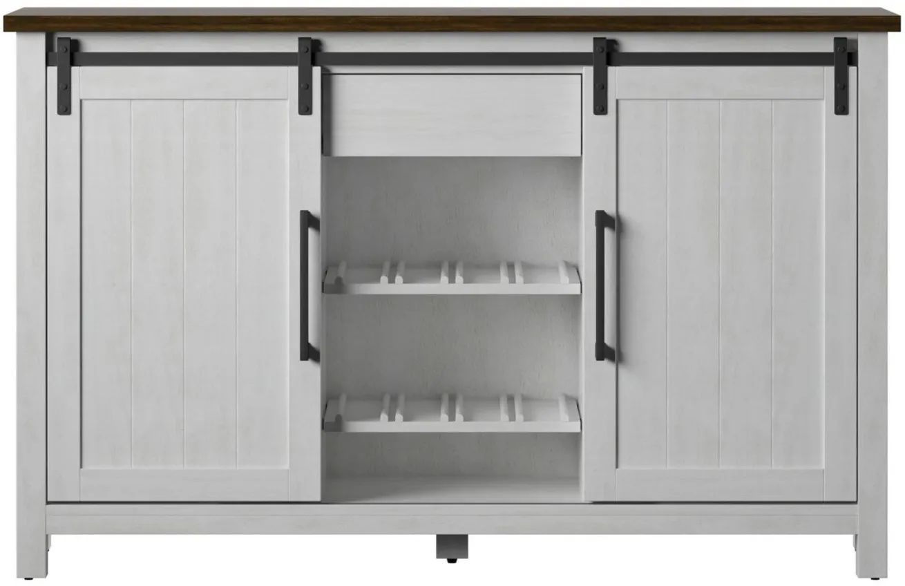 Parla Sideboard with Wine Storage in Antique White by Twin-Star Intl.