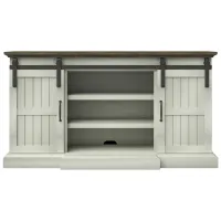 Heywood TV Console in Old Wood White by Twin-Star Intl.