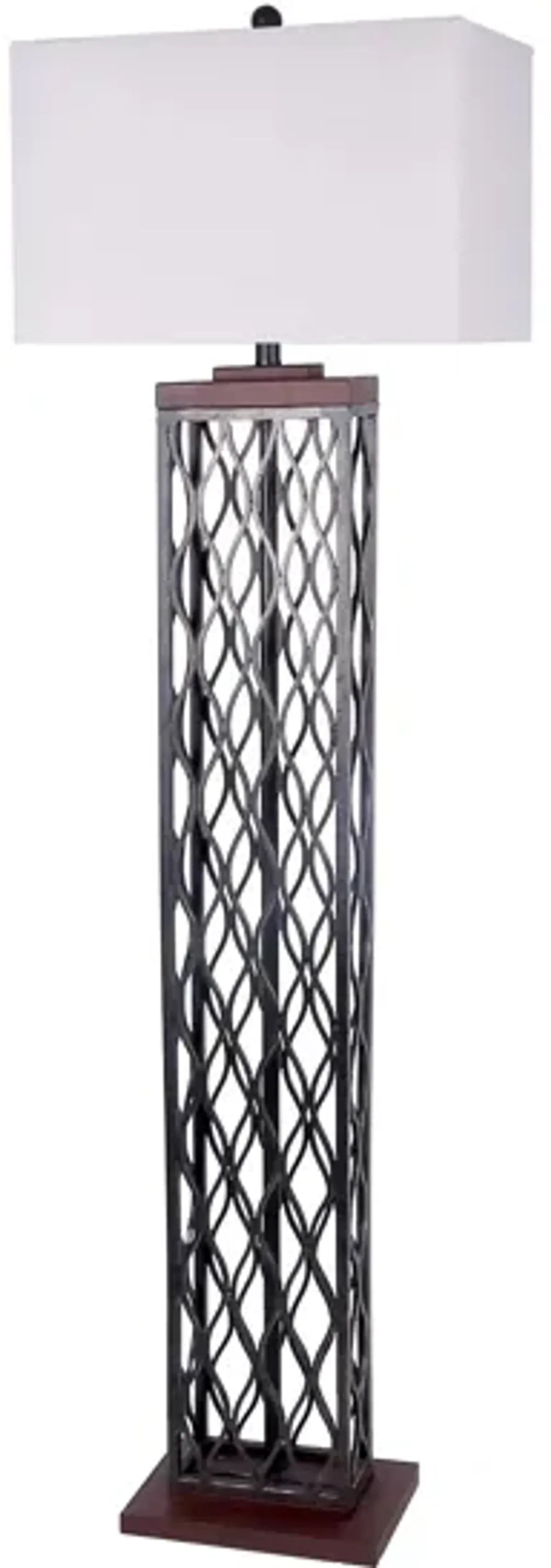 Metal and Wood Floor Lamp in Black/Wood Grain by Simon Blake Interiors