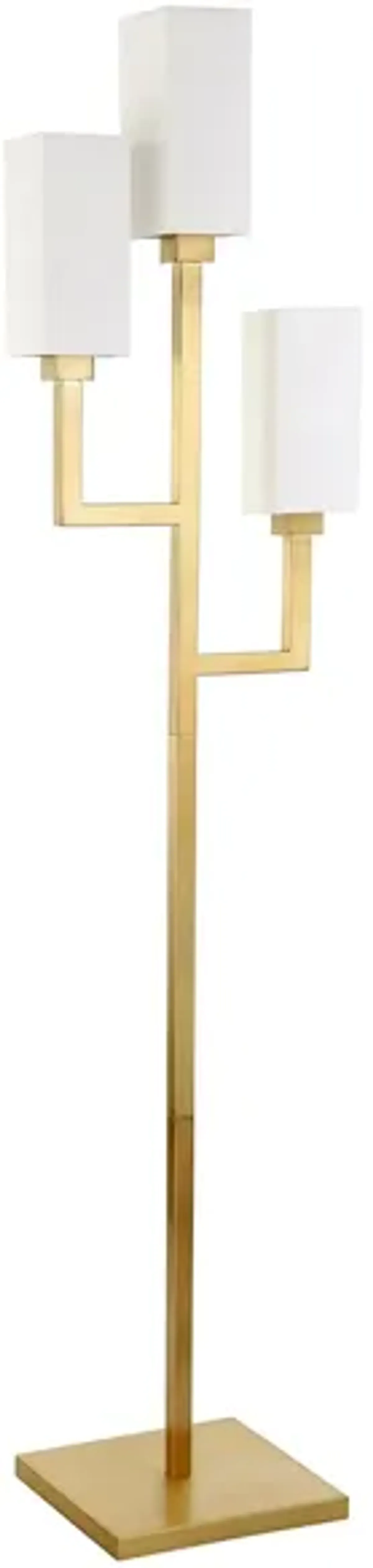 Amir Square Base Torchiere Floor Lamp in Brass by Hudson & Canal