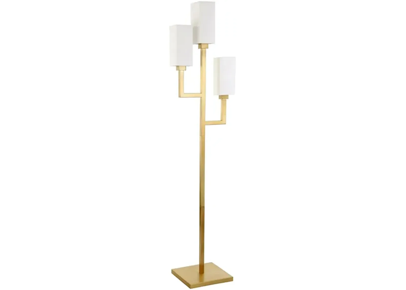 Amir Square Base Torchiere Floor Lamp in Brass by Hudson & Canal