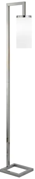 Ansa White Cylinder Floor Lamp in Polished Nickel by Hudson & Canal