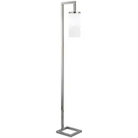Ansa White Cylinder Floor Lamp in Polished Nickel by Hudson & Canal