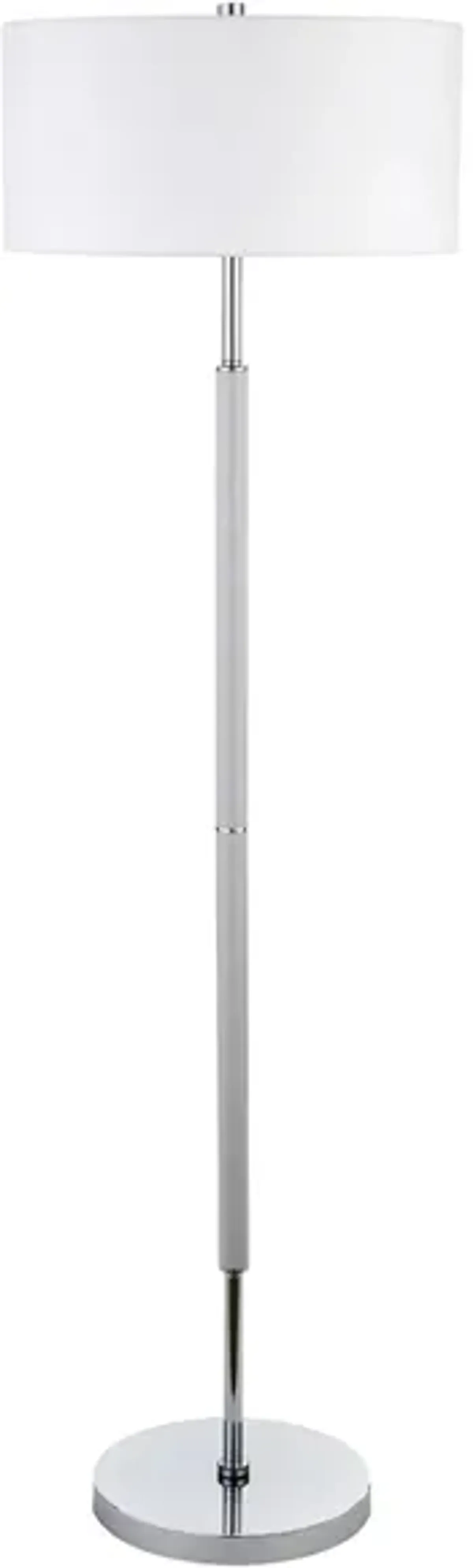 Cassius 2-Bulb Floor Lamp in Cool Gray/Polished Nickel by Hudson & Canal