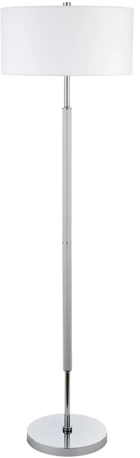 Cassius 2-Bulb Floor Lamp in Cool Gray/Polished Nickel by Hudson & Canal