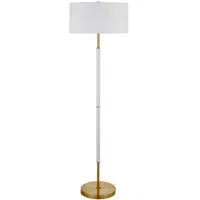 Cassius 2-Bulb Floor Lamp in Matte White/Brass by Hudson & Canal