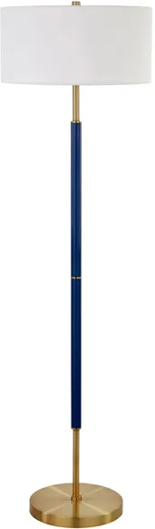 Cassius 2-Bulb Floor Lamp in Blue/Brass by Hudson & Canal