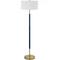 Cassius 2-Bulb Floor Lamp in Blue/Brass by Hudson & Canal