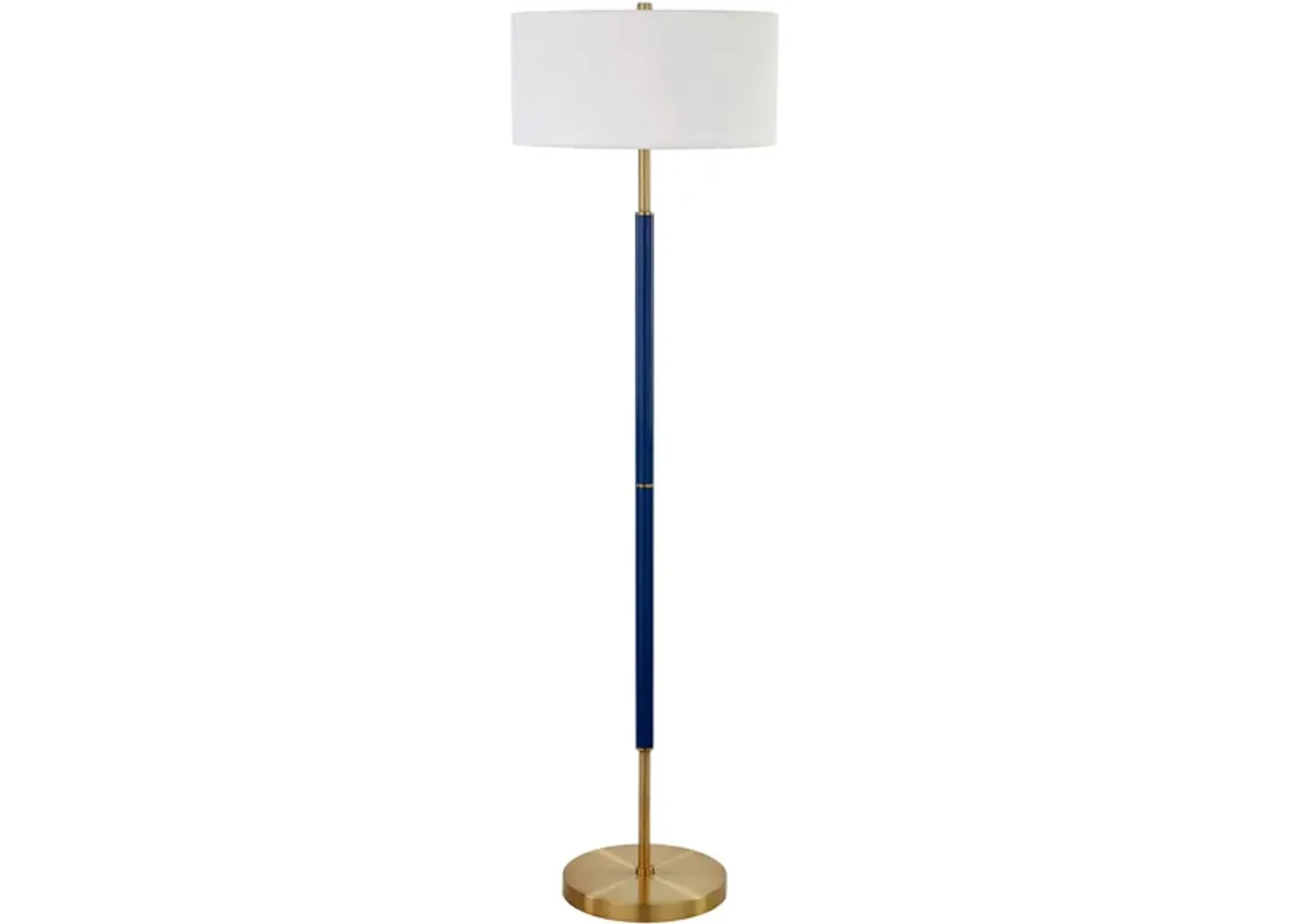 Cassius 2-Bulb Floor Lamp in Blue/Brass by Hudson & Canal