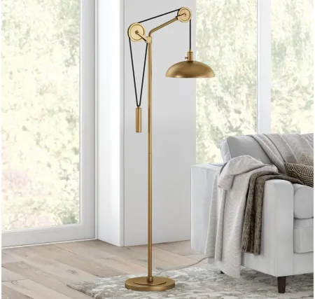 Hariman Floor Lamp in Brass by Hudson & Canal
