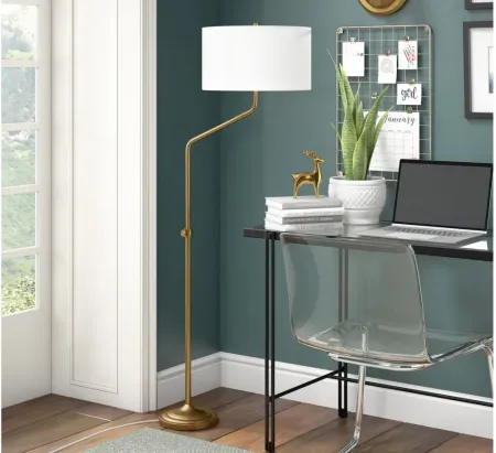 Heines Floor Lamp in Brushed Brass by Hudson & Canal