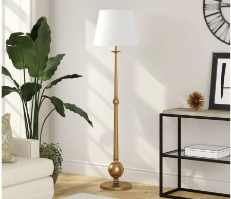 Ismael Floor Lamp in Brushed Brass by Hudson & Canal
