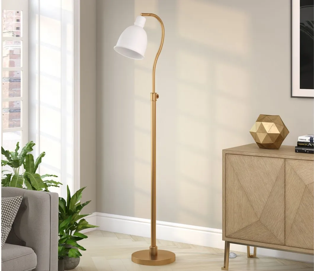 Kramer Floor Lamp in Brass by Hudson & Canal