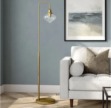 Lauren Arc Floor Lamp in Brass by Hudson & Canal