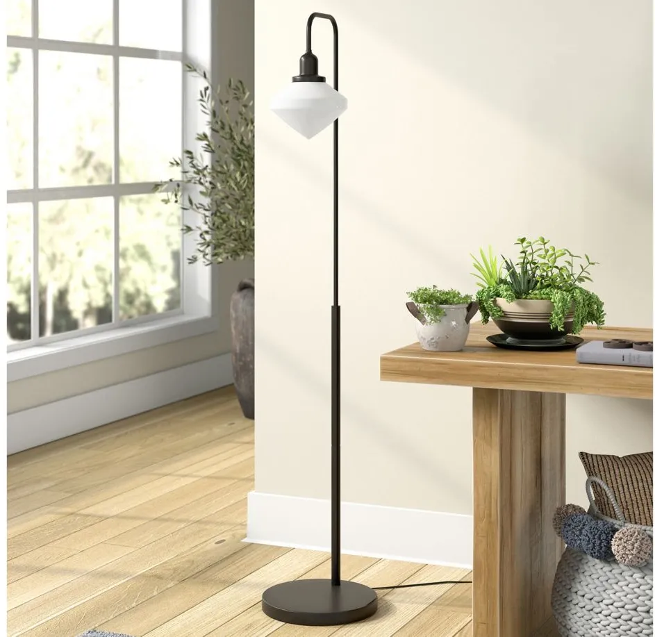 Lauren Arc Floor Lamp in Blackened Bronze by Hudson & Canal