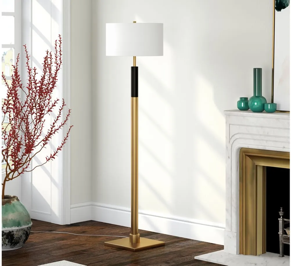 Rita Floor Lamp in Brass/Black by Hudson & Canal