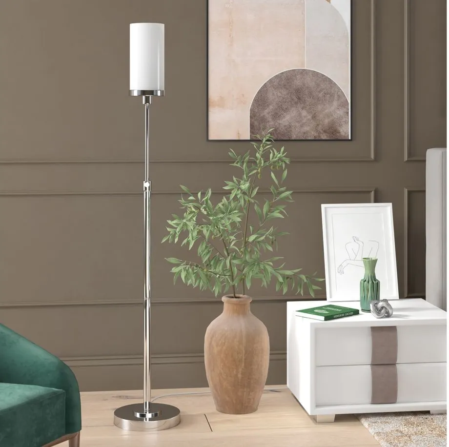 Lucien Floor Lamp in Polished Nickel by Hudson & Canal