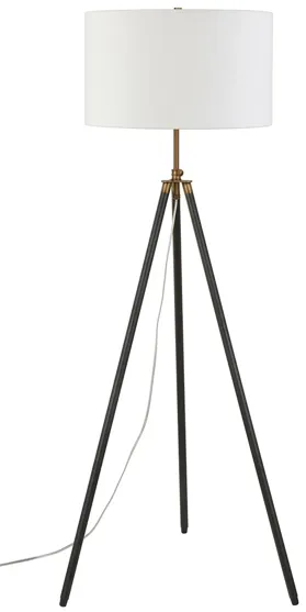 Kahn Floor Lamp in Blackened Bronze;Antique Brass by Hudson & Canal