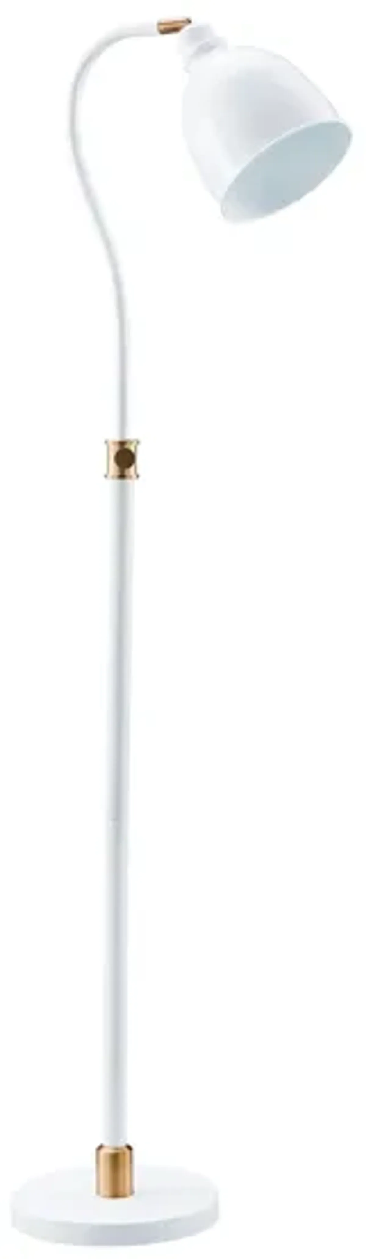 Kramer Floor Lamp in Matte White;Brass by Hudson & Canal