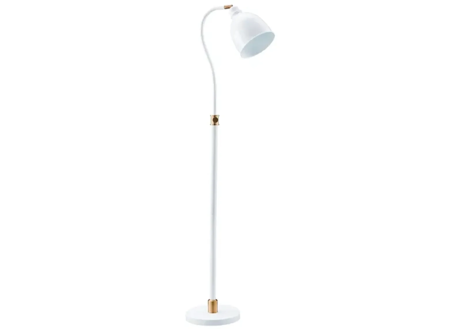 Kramer Floor Lamp in Matte White;Brass by Hudson & Canal