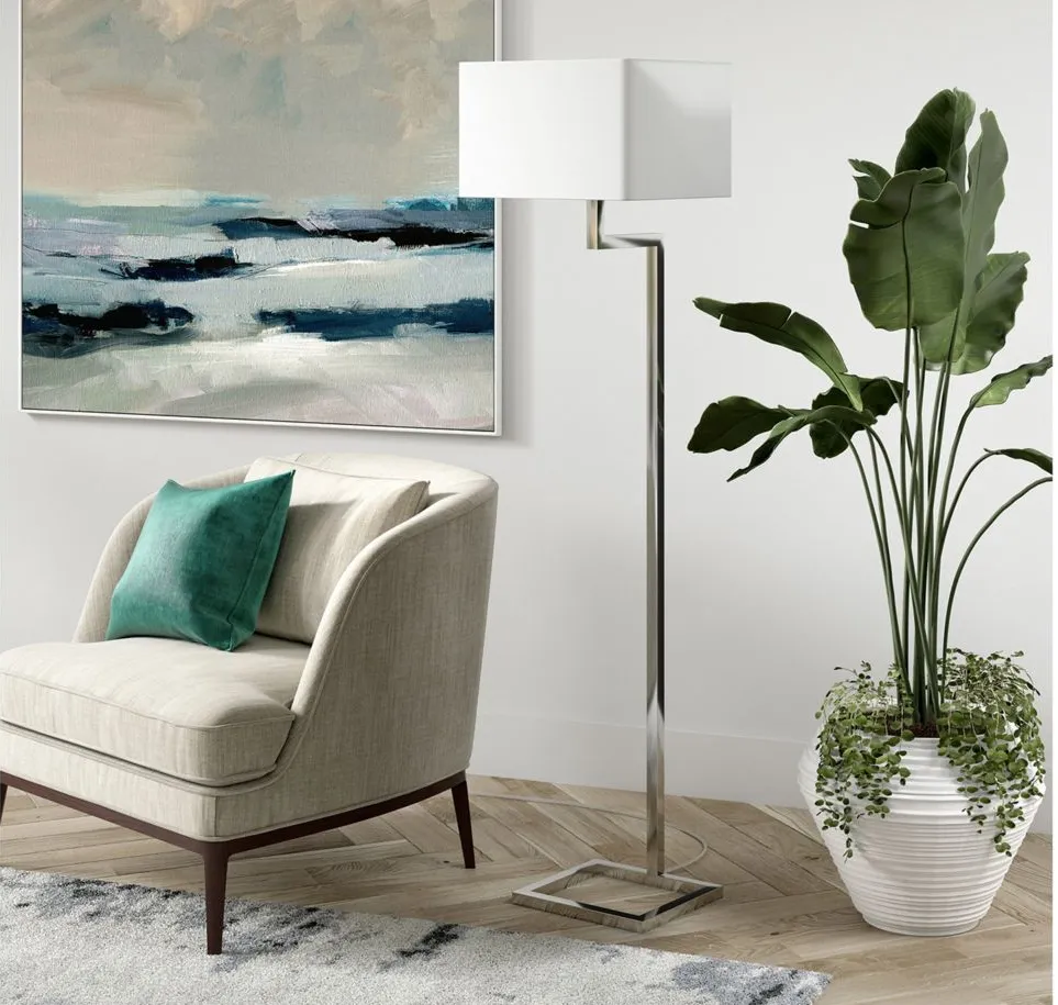 Xavier Floor Lamp in Polished Nickel by Hudson & Canal