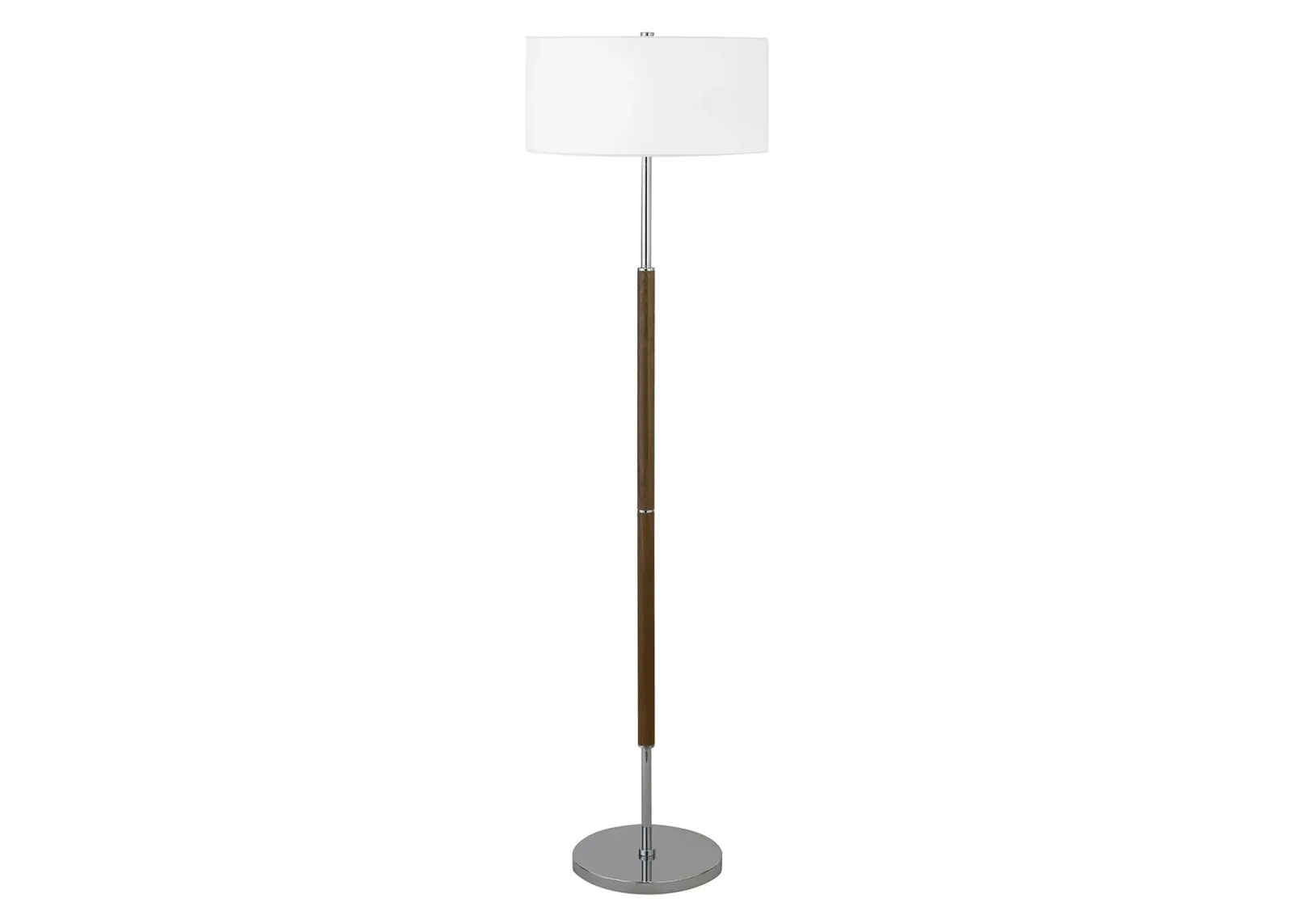 Cassius Floor Lamp in Rustic Oak;Polished Nickel by Hudson & Canal