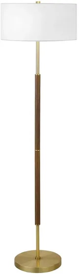 Cassius Floor Lamp in Rustic Oak;Brass by Hudson & Canal