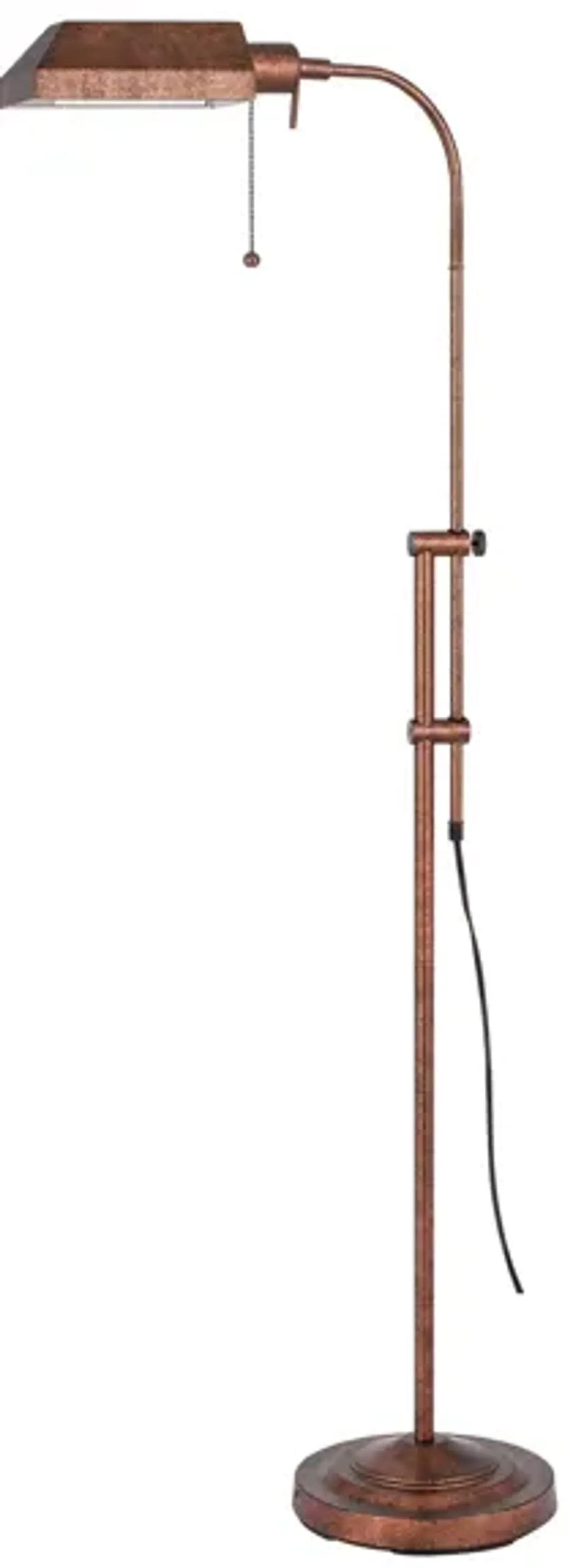 Pharmacy Floor Lamp w/ Adjustable Pole in Rust by Cal Lighting