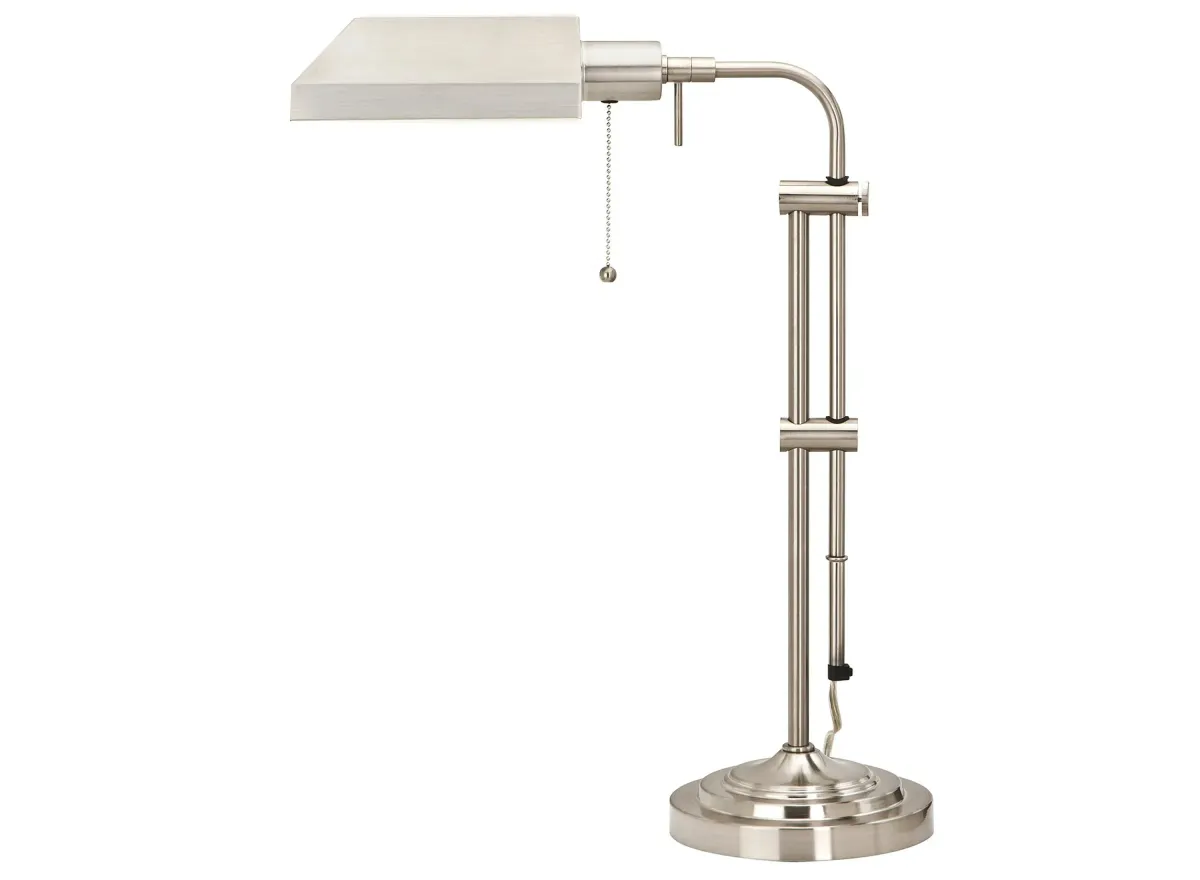 Pharmacy Floor Lamp w/ Adjustable Pole in Brushed Steel by Cal Lighting