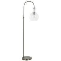 Nadire Seeded Glass Arc Floor Lamp in Brushed Nickel by Hudson & Canal