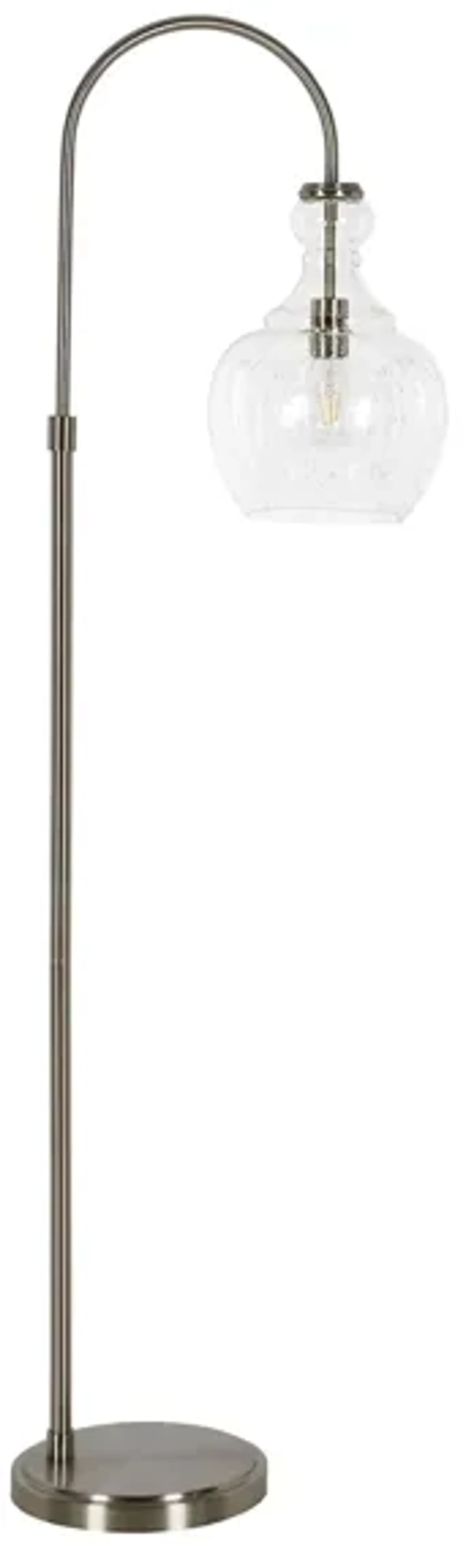 Nadire Seeded Glass Arc Floor Lamp